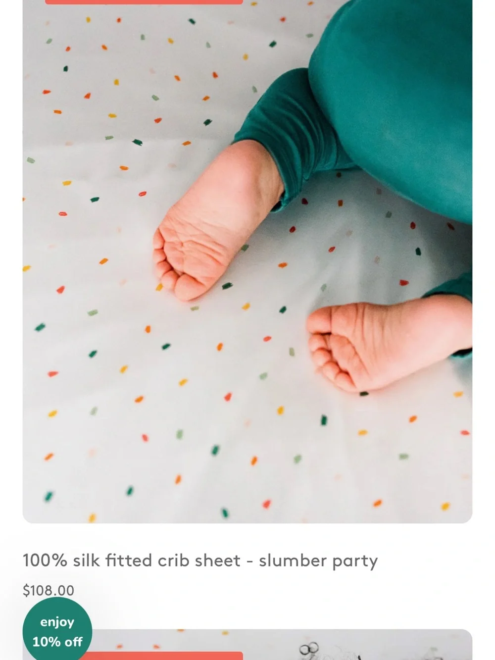 Kids Floral & Confetti Print silk crib sheets